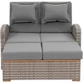 Loungegarnitur 2-teilig Bahia Tobago Holz/Metall mit Kissen