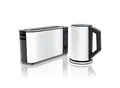 Arendo Frühstücksset, Wasserkocher ELEGANT 1,5 Liter & Langschlitztoaster für 2 Scheiben, Weiß