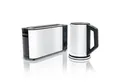 Arendo Frühstücks-Set Wasserkocher 1,5l & 2-Scheiben Langschlitz Toaster, Edelstahl, Weiß (2-tlg), Wasserkocher mit Temperaturwahl, Toaster mit Brötchenaufsatz