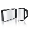 Arendo 1x Wasserkocher, 1,5L, weiß + 1x Toaster, 2 Scheiben, weiß