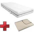 7 Zonen Viskoelastik-Matratze Sleezzz Smart 90 x 200 cm, Höhe 18 cm, Härtegrad H3 mit Air Memoryschaum + Sleezzz® Smart Kuscheldecke 140 x 200 cm