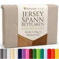 Strauss Home Spannbettlaken Premium 160 g/m2 Gekämmte Baumwolle Jersey in Hotelqualität, Gummizug: Rundumgummi, OEKO-TEX®-zertifiziert - Hotelqualität – Formstabil & Langlebig grau 140x220-160x220cm cm