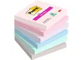 Post-it® Haftnotizen Super Sticky Notes 654-6SS-SOUL, B 76 x T 76 mm, PEFC®-Papier, farbig, 6 Blöcke, 90 Blatt/Block