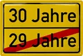 LANOLU Retro Blechschild 30 Schild Geburtstag - 30er Schild ORTSSCHILD - Verkehrsschild Deko 30 Geburtstag Mann, 30 Geburtstag Deko, 20x30 cm