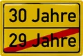 Blechschild 30 Schild Geburtstag 30er Schild ORTSSCHILD Metallschild 20x30 cm