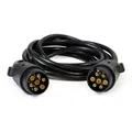 Wiltec 7-poliges Verlängerungskabel 3m Anhängerkabel PVC Elektrokabel 2 Stecker