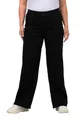 Ulla Popken Damen Weite Jeans Hose, Schwarz, W50 / L30