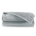 DecoKing Kuscheldecke 70x150 cm Silber Decke Microfaser Tagesdecke Fleece weich sanft kuschelig Stahl grau Grey Steel Silver Mic