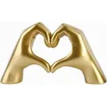 Pärchen-Statue Abstrakte Kunst Skulptur Gold Deko Wohnzimmer Büro