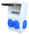 RoadEu - Stromverteiler 230V - 4x Schuko Steckdose mit Schalter - Steckdosenverteiler mit 4x Leistungsschalter C 16A - Verdrahtet, Baustromverteiler Indoor/Outdoor-Bereich IP54