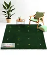 carpetfine Wollteppich Gabbeh Uni Quadratisch Grün 150x150 cm | Moderner Teppich für Wohn- und Schlafzimmer