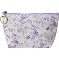 Clayre & Eef Damenkulturtasche 21x5x13 cm Weiß Violett Synthetisch Blumen - Weiß
