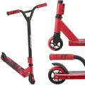 ArtSport Stunt Scooter Red Smoke - Trick Roller für Kinder & Jugendliche - 360° Lenker, 100 mm Alu Räder - Tretroller Rot Schwarz - Rot/Schwarz