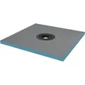 doporro Duschelement Befliesbar mit Gefälle 90x90x4cm in Beton Grau Duschboard Zuschneidbar mit Ablaufrinne waagerechter Ablauf XPS - Grau