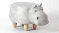 Möbel Akut Kinderhocker Tierhocker Nilpferd Hippo Hocker weiß Massivholz natur