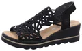Rieker Damen Sandalette Hochfront mit Strass und Cut-Outs 67465, Größe:37 EU, Farbe:Schwarz