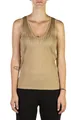 EMPORIO ARMANI 6Z2KY2 Sleeveless Women Knitted Blouse Gold Top Knit Shirt 4XL