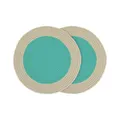 REMEMBER Baumwoll Tischsets Mint, 2er Set, Ø 38 cm – Runde Tischsets aus 100% Baumwolle, dekorative Platzsets für Esstisch, schützen Tischoberfläche und Sorgen für farbenfrohe Tischdekoration