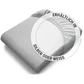 bett1.de Spannbettlaken BODYGUARD Jersey-Bettlaken, Gummizug: rundum, robust, waschbar bei 60 °C silberfarben 180-200 cm x 220 cm