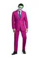 Suitmeister Herren Joker Kostüm - Rubinrotes Halloween Outfit - Batman Schurken Kostüm - inklusive Blazer, Hose und Krawatte - Rot
