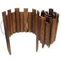 Gartenzaun aus Holz, gebranntes Natur Holzzaun, Gesamt 35 cm H 120 cm L, Rase...