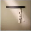 Designfabrik Hamburg Garderobenleiste, Wandgarderobe aus Metall, Garderobenhaken verdeckt schwarz 80 cm