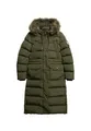 Superdry Damen Langer Everest Kunstfellmantel Army Kaki 40