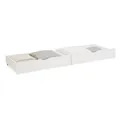 Homestyle4u 2595, 2er Set Bettkästen mit Rollen Weiß Holz Kiefer Aufbewahrung Bett Schubkasten ausziehbar Auszug Stauraum
