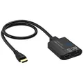 FeinTech SW211 HDMI 2.1 Switch 4k 120Hz 2 in 1 Out oder 1 in 2 umschaltbare Ausgänge (bidirektional) mit integriertem HDMI-Kabel, 8K, 48Gbps, unterstützt HDR, VRR, ALLM und Dolby Vision