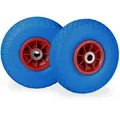 4 X Sackkarrenrad, Pannensichere Vollgummireifen, 3.00-4 Zoll, 20 Mm Achse, Bis 80 Kg, Ersatzrad 260 X 85 Mm, Blau-rot