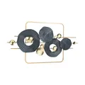 Wandbild CIRCOLO Wanddekoration Wandobjekt Metallbild Wandskulptur gold -  grau