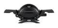 Weber Q1200 Gasgrill, 43 x 32cm Grillfäche, portabler BBQ Grill, 1 Brenner, 2-geteilter porzellanemaillierter Guss-Grillrost, mit Deckelthermometer- Schwarz (51010079)
