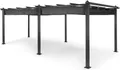 Blumfeldt Pavillon 3x6m, Rostfreier Metall-Pavillon mit Einziehbarem Dach, Pavillon Wasserdicht, Stabil & Winterfest, Langlebige Pergola Freistehend, Gartenpavillon mit UV-Schutz & Aluminium-Rahmen