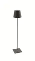 Zafferano, Poldina XXL Lampe, Kabellose, Wiederaufladbare Stehlampe mit Touch Control, Geeignet für Wohnzimmer und Außenbereich, Dimmer, 2700-3000 K, Verstellbare Höhe 69-150 cm, Farbe Dunkelgrau