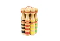 GICO Spielzeug-Gartenset Kegelspiel Kegel Set Bowling aus Holz groß Massivholz 24 cm 3025