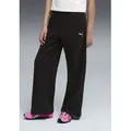 PUMA Trainingshose ESS WIDE LEG PANTS TR G aus Baumwollmischung, mit Eingrifftaschen, Regular Fit schwarz 140