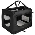 Faltbare Hundebox Transporttasche Transportbox Auto für Katze Hunde Große Kleine Box Bag Bed Decke Klein Auto Transport 7 Größen Taschen Fünf Farben Petigi (Schwarz, L (70 x 52 x 51 cm))