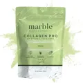 marble® Kollagen Pulver PRO 450 g - Collagen Pulver plus Vitamin C, Zink & Biotin - Collagenpeptide - 60 Tage risikofrei testen - aus Weiderind mit perfekter Löslichkeit – Matcha