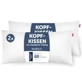 Blumtal Kopfkissen 40x80 cm 2er Set - Nackenkissen mit anpassbarer Füllung - 100% Mikrofaser & waschbar bis 95 Grad - höhenverstellbares Kissen mit Paspel - für erholsamen Schlaf