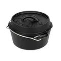 Petromax Feuertopf ft1 - Dutch Oven mit planem Boden für alle Herdarten, Gasgrill, Backofen, Gaskocher und offenes Feuer - sofort einsatzbereit ohne Einbrennen - Kochtopf mit Deckel - 0,93 Liter