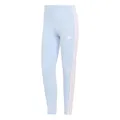 adidas Women's ESSENTIALS 3-STRIPES COTTON LEGGINGS, glow blue/clear pink, M