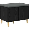 vidaXL Flurbank mit Kissen mit Speicher Schwarze Eiche 60 x 38 x 46 cm 891521