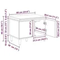 vidaXL Flurbank mit Kissen mit Speicher Schwarze Eiche 60 x 38 x 46 cm