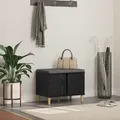 Vidaxl  Hall Bench  Black Oak 60 X 38 X 46 Cm Engineered Wood And Fabric
