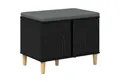 vidaXL Sitzbank Flurbank mit Kissen mit Speicher Schwarze Eiche 60 x 38 x 46 cm (1-St)