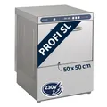 Geschirrspülmaschine PROFI-GSM50SL | Korbmaß 50×50 cm | Profi Geschirrspüler für Gastronomie | mit Reiniger- & Klarspüldosierer | Ablaufpumpe | 230 V | Edelstahl | Made in Europe