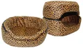 Premiumshop321 Empress Cat 3in1 Katzenhöhle Katzenbett Katzenkörbchen Luxusbett 35x45 cm (Leopard)