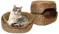 Empress Cat 3in1 Katzenhöhle Katzenbett Leopard Luxusbett 35x45 cm