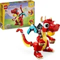 LEGO Creator 3in1 Roter Drache, Spielzeug mit 3 Tierfiguren inkl. Roter Drache, Fisch und Phönix, Tiere-Set für Kinder, Geschenk für Jungs und M... - Bunt