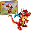 LEGO Creator 3in1 Roter Drache, Spielzeug mit 3 Tierfiguren inkl. Roter Drache,